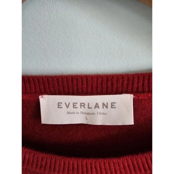 Everlane Maroon 100% Cashmere Luxury Casual Womens Crewneck Sweater Large - Picture 2 of 6